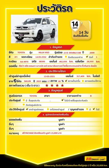 Toyota Hilux Vigo Champ 2009.0 มือสอง ดีเซล ไมล์  ไมล์แท้ เช็กศูนย์ทุกระยะ - Image 2